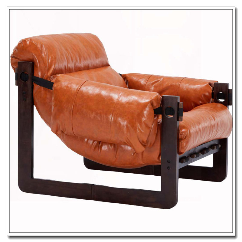 Chaise longue de style médiéval moderne, Orange rétro