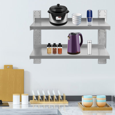 Lauda 2 Piece Metal Tiered Shelf with Live Edge