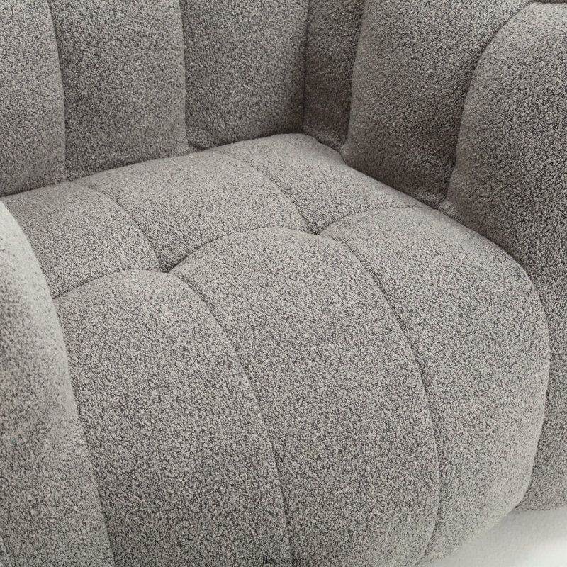 Pouf carré moelleux avec repose-pieds et mousse haute résilience pour jouer, lire et regarder la télévision, Chenille gris