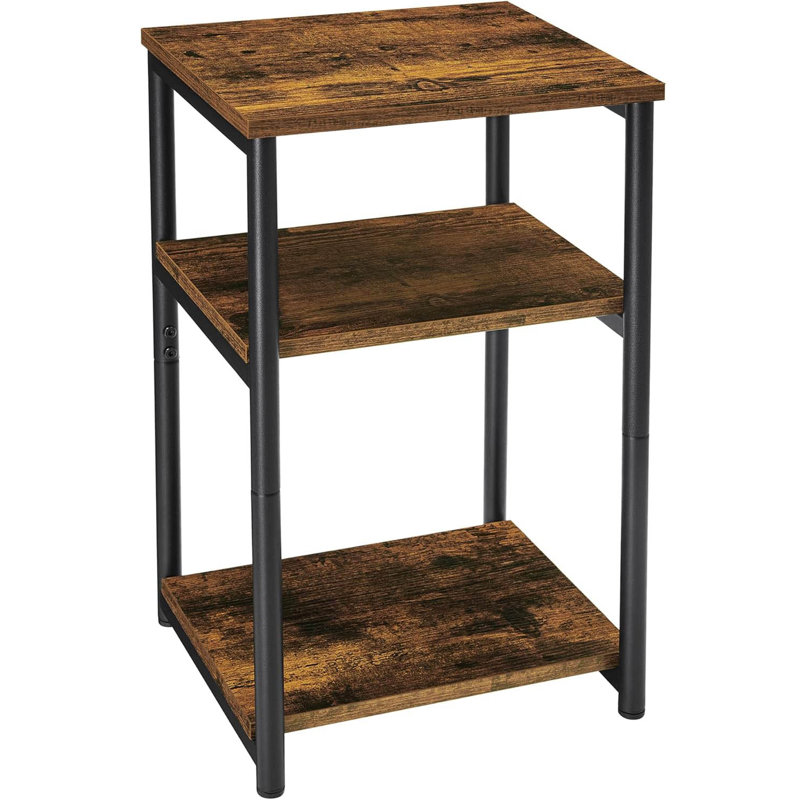 End Table, Black, Rustic Brown