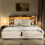 Linen 4ft6 Double Bed with Hydraulic Storage Upholstered Bed Frame with LED Lighting & Charging Station, Storage Headboard (No Mattress)-735658327-732668712