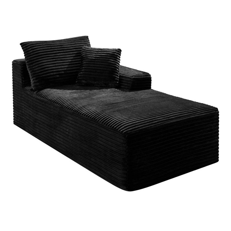 Modular Compression Sofa (Black), Black Corduroy