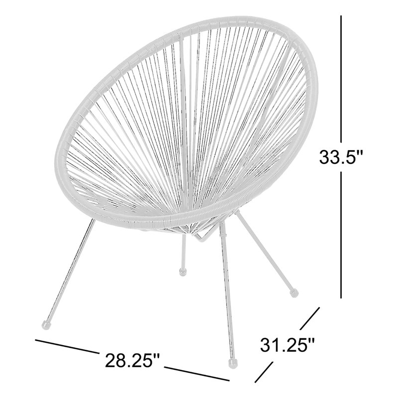 Chaise d'extérieur en tissu hamac Levon, Blanc
