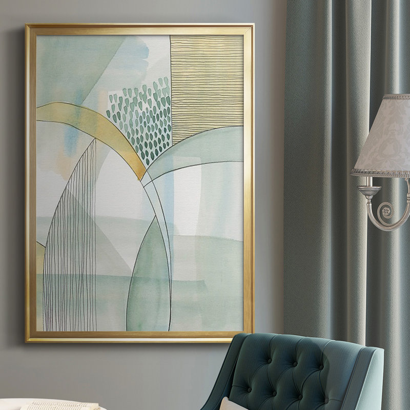 " Mint Reflection I ", Gold, 42.5" H x 30.5" W x 1" D