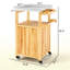 Robuste, support de gril, table chauffante, armoire de rangement, pivotant, chariot d'extérieur, plateau de table, structure en bois, caractéristiques de mobilité