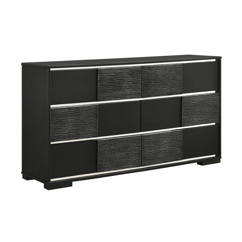 Ensemble de chambre avec grand lit géométrique 4 pièces Kenneth Terrence