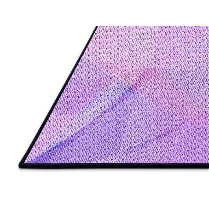 Tapis de la zone mauve en laine abstraite, Rectangle 2 pi x 4 pi