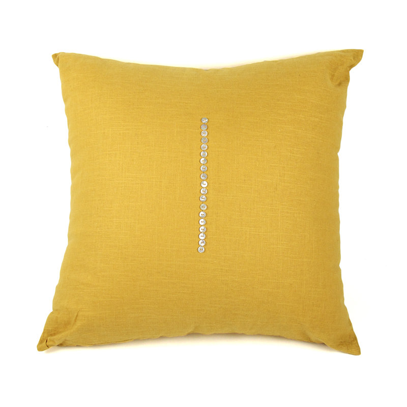 Linen Square Pillow Cover & Insert, 20" x 20" , Canary Yellow