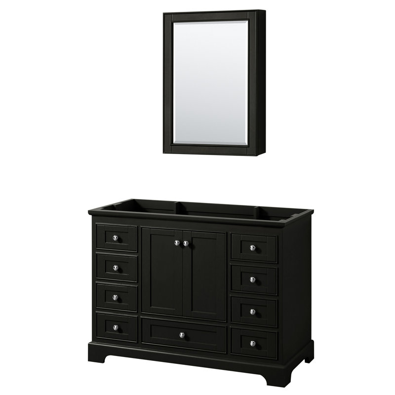 Base de meuble-lavabo de salle de bain simple 47" seulement Deborah, Espresso foncé / chrome poli