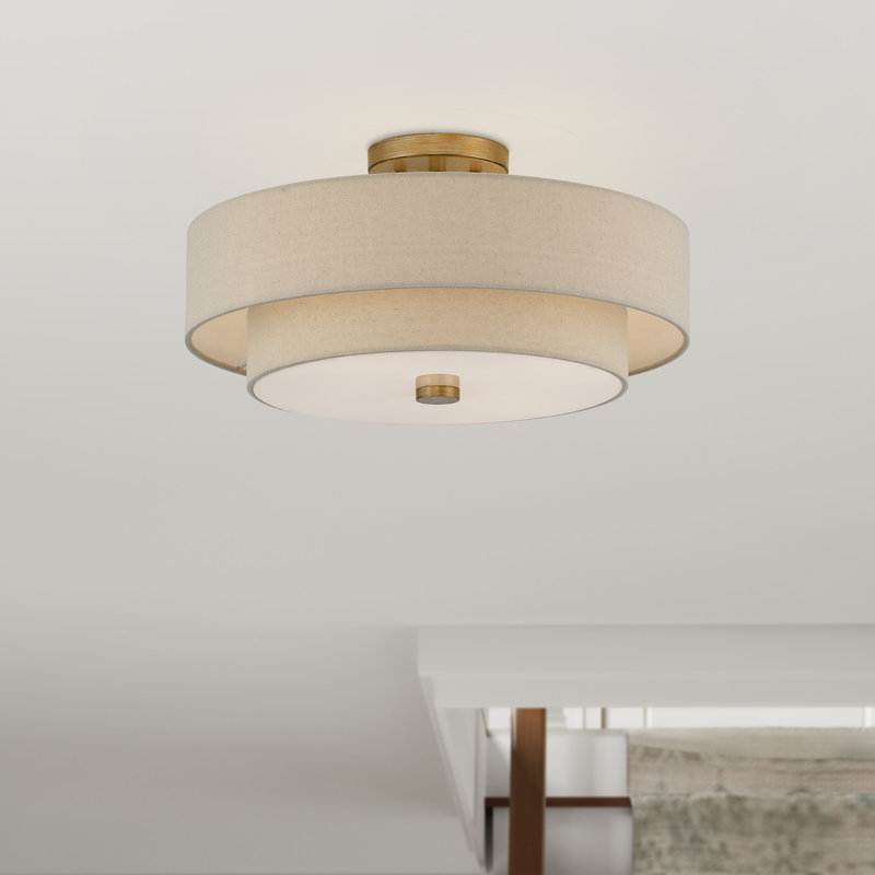 Bellingham 4 Light Antique Gold Leaf Large Semi-flush, Gold