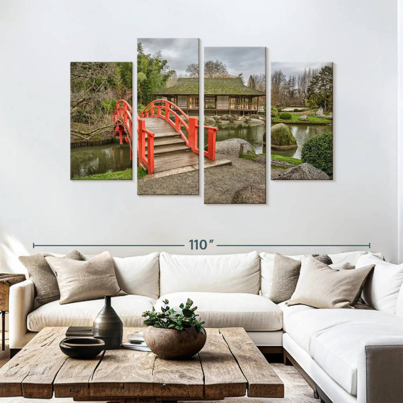 Lilie Bridge In Japanese Park, 54" H x 84" W