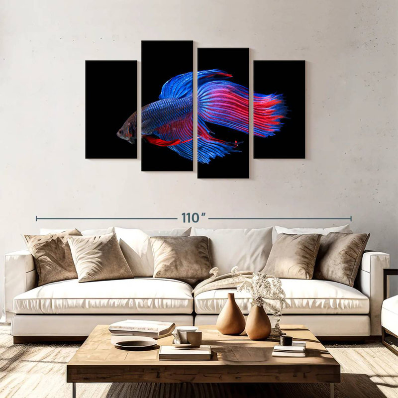 Brampt Glowing Betta Fish, 48" H x 75" W