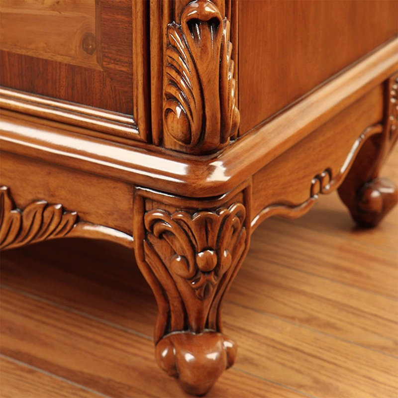 Armoire d'appoint en bois manufacturé brun massif