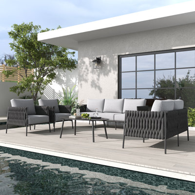 5-Piece Outdoor Furniture Set with Coffee Table by George Oliver