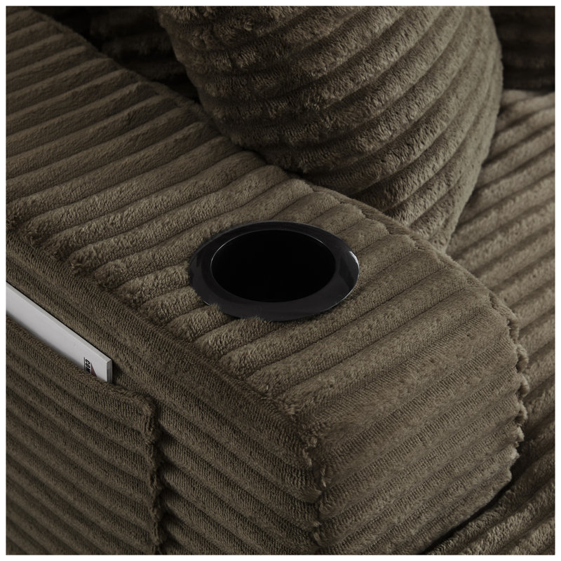 Fauteuil méridienne surdimensionné en velours côtelé, canapé-lit moderne d'intérieur pour salon et bureau, brun, aucun assemblage requis