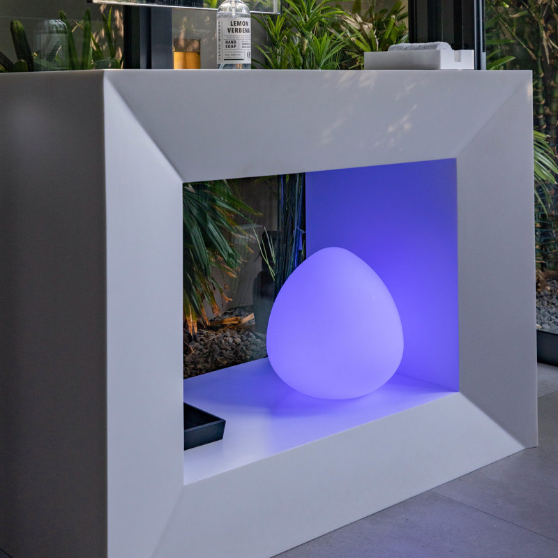 Rock LED Outdoor Floating Light, 21" H x 20" W x 20" D