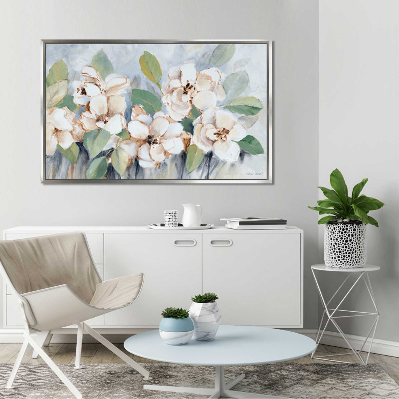 «Modern Fleurs», reproduction de peinture acrylique sur toile encadrée, H 21,5 po x l 33,5 po x P 2 po