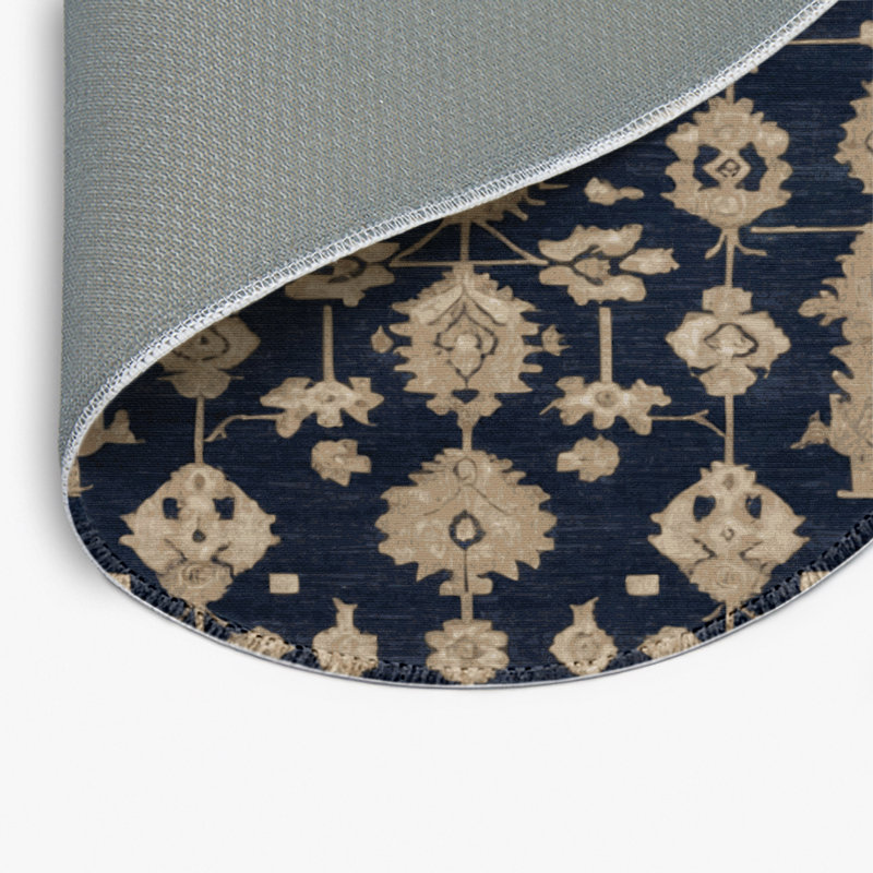 Tapis gris intérieur et extérieur surteint, Rond 5 pi