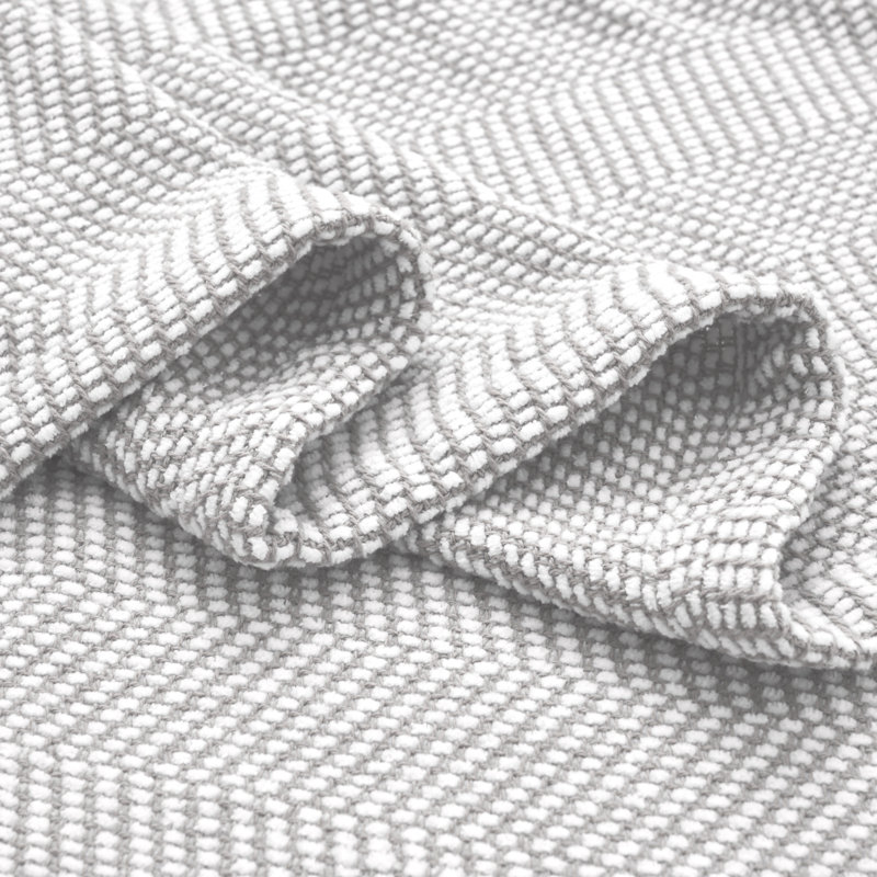 Couverture en coton Maya Chenille, Gris, Jeté