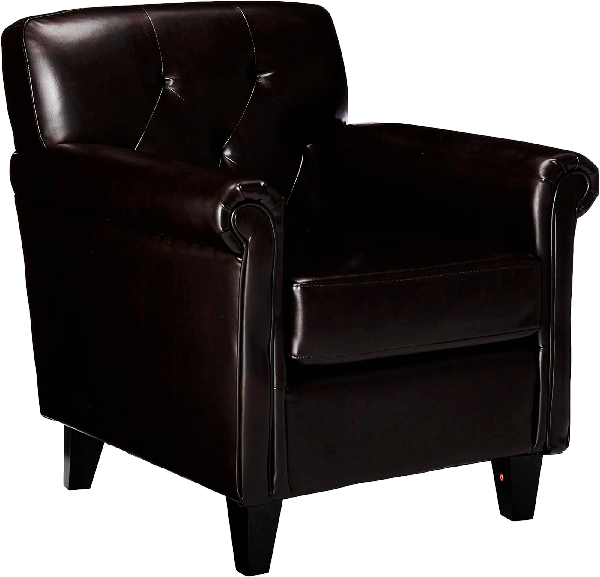 Red Barrel Studio® Tufted Club Chair with Faux Leather Easy to Assemble