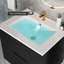 Meuble-lavabo mural 24 po avec lavabo en céramique et deux tiroirs 24 po Modern Black-1648449045-1648449042