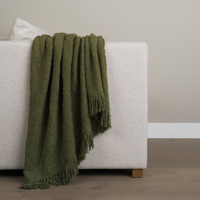 Jeté en coton Kambal Evergreen, Vert