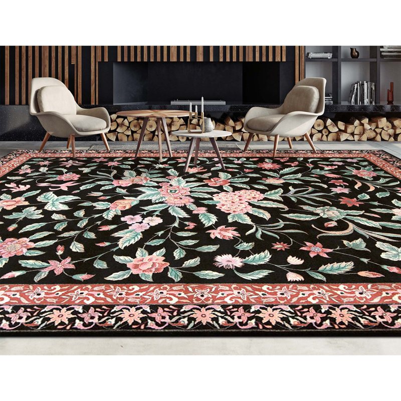 Tapis rectangulaire en laine noué à la main