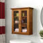 Armoire de rangement murale amovible à deux portes avec panneaux de verre et tablettes réglables Yarissa