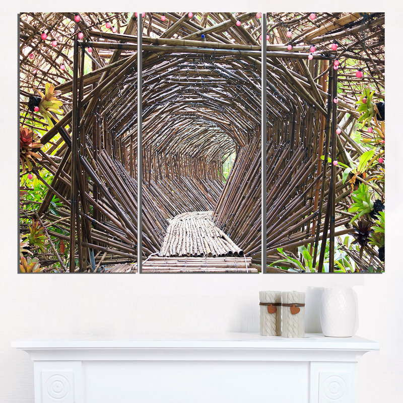 « en bambou », ensemble de 3 reproductions de photos sur toiles tendues