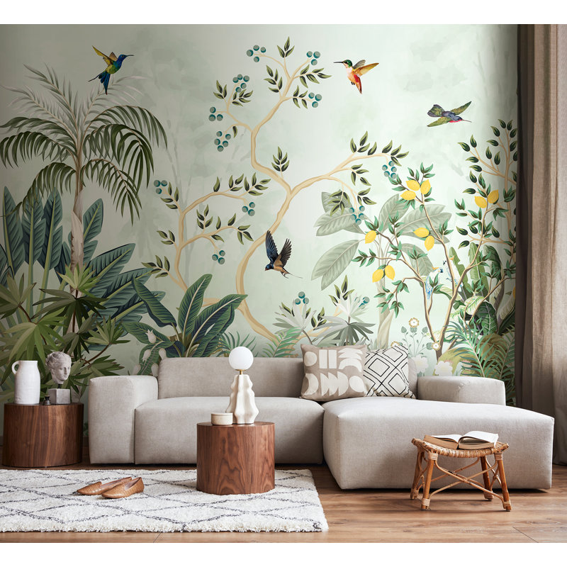 Lemon Tree Forest Sage Wall Mural, Green