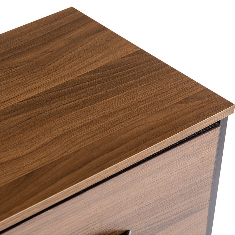 Hanshika Modern Rustic 4-Drawer Compact Combo Dresser with Sturdy Construction, Brown