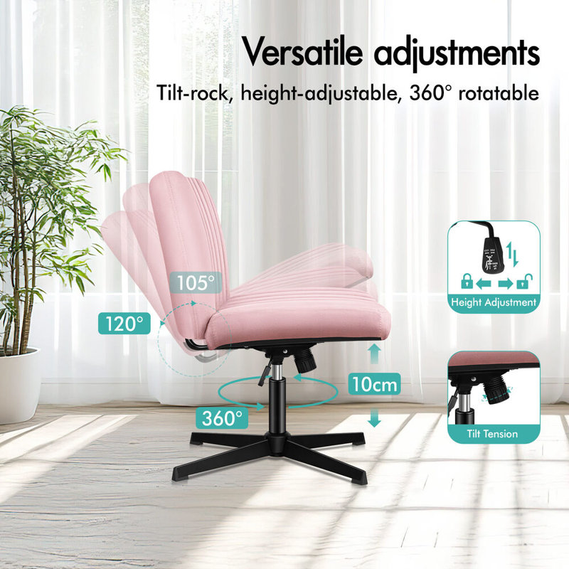 Office Chair with Ottoman, Pink