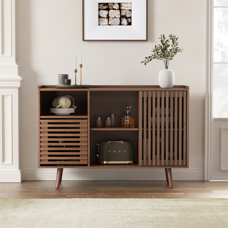 Buffet 47,2 "Mid-centery Buffet avec rangement, Brun