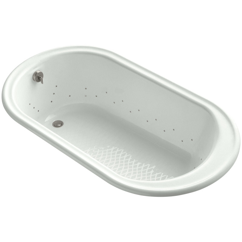 Iron Works 66" x 36" Air Bathtub, Nickel brossé, Biscuit