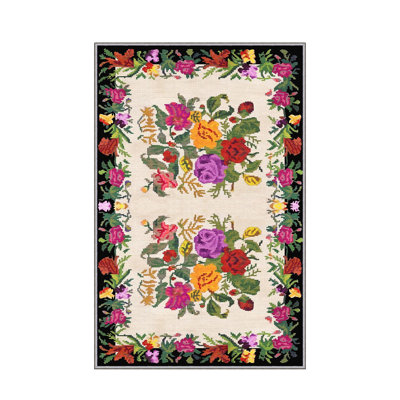 Stylish Woven Carpet, 5.2 x 7.5 Feet | 100% Polyester, 0.3 in Pile Height, Antibacterial, Non-Slip PVC Dot Underside | Machine Washable, 3D Digital Print | Perfect for Living Room, Bedroom & Home Décor