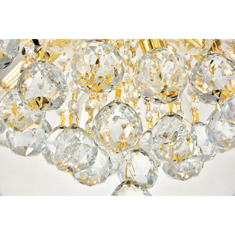 Lustre empire en cristal 6 lumières Stoller, Coupe royale, Or