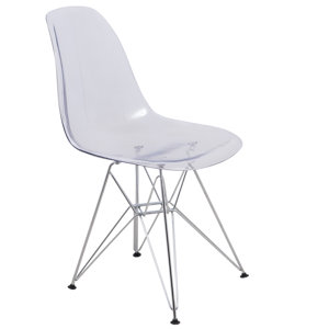 Alethia Plastic Dining Side Chair with Chrome Base