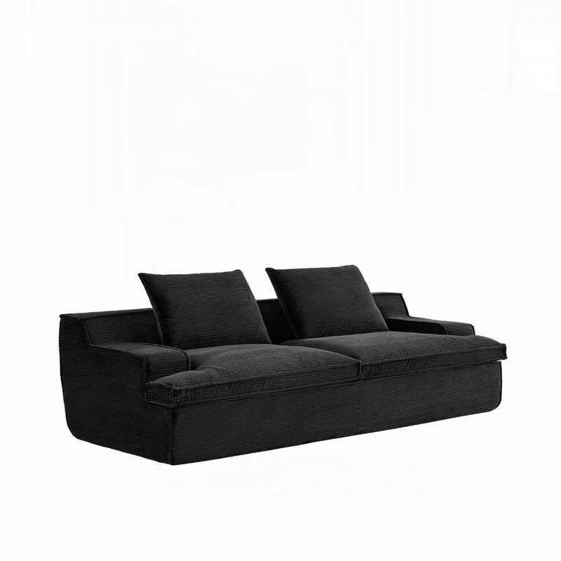 90.9 Wide full foam oversized sofa, Black