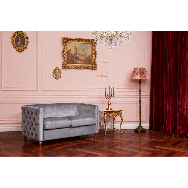 Causeuse capitonnée 2 pièces, Gris