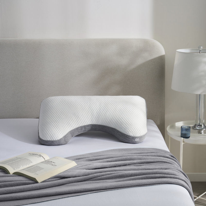 Bryt White and Gray Gel Foam Side Sleeper Pillow