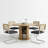 5-piece Round Pedestal Dining Set With Cane Back Cantilever Chairs-1334476127