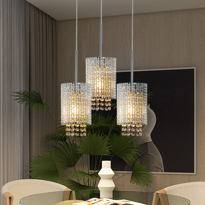 Ensemble de 3 lustres en cristal Modern
