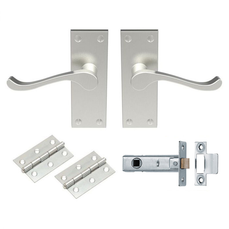 Gerolf Latch Door Handle, Polished Chrome