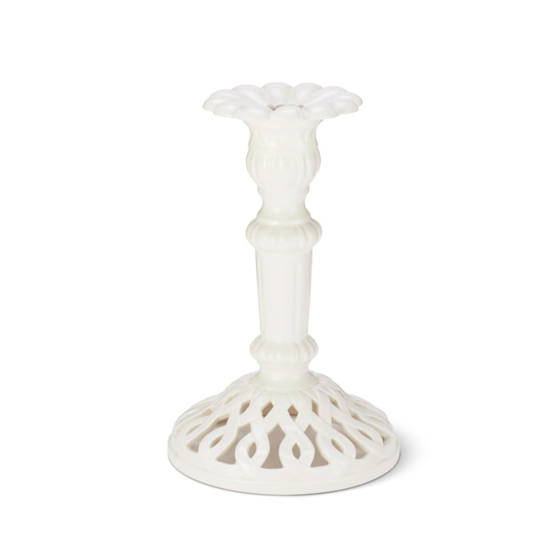 Paulette Tall Taper Candleholder, Cream