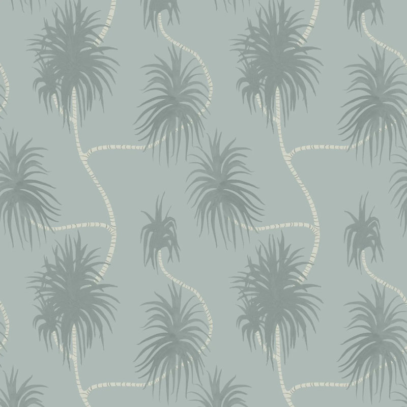 Dragon Tree - Wallpaper, Faded Juniper, Faux Grasscloth, Non-Pasted