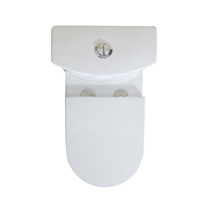 Yingze Rear Outlet One Piece Toilet Dual Flush 1.1/1.6 GPF P Trap Wall Discharge for Bathroom, White