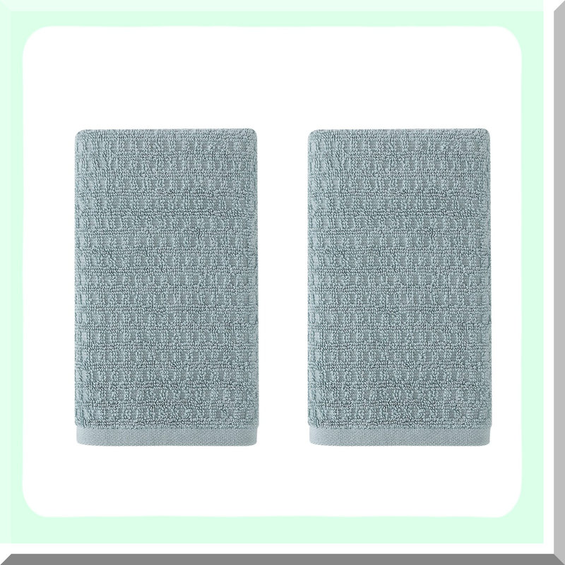 UltraSoft Absorbent Cotton Hand Towel Set - Fade Resistant, Low Lint, Northern Pacific Turquoise, 2 Piece Bathroom Decor