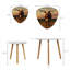 Ensemble de 2 tables gigognes triangulaires superposées en forme de cornes de vache Texas Longhorn contre la pittoresque table de bout Texas