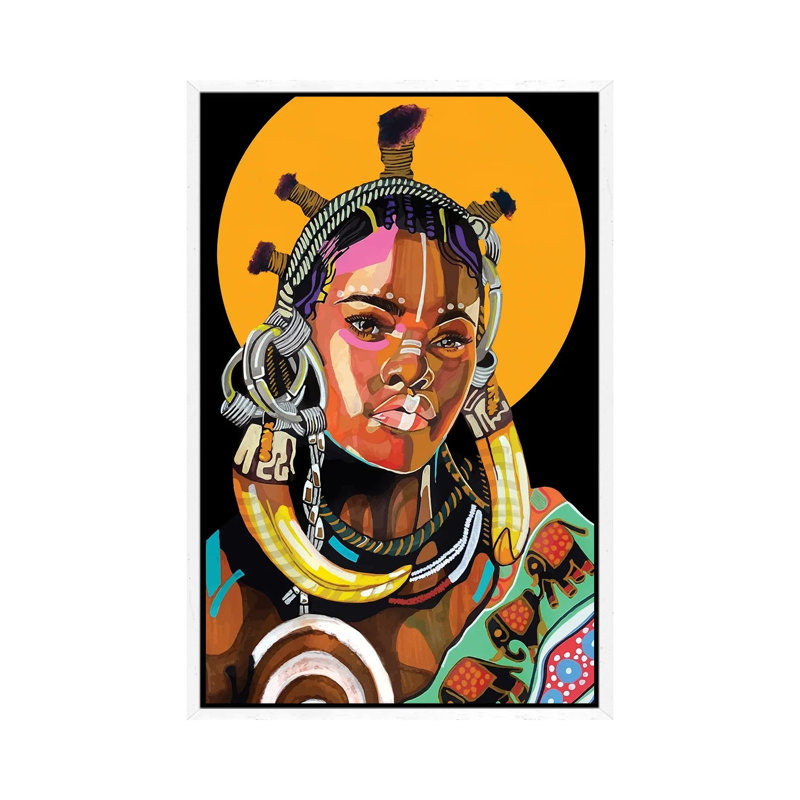 Queen Is Black by Domonique Brown - Print on Canvas, White Framed Canvas, 152.5 cm H x 101.5 cm W