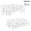 Canapé-lit modulaire en forme de U de 107 po avec méridienne de rangement, ports USB et lit escamotable de 107 po, canapé en tissu Teddy-1466643084